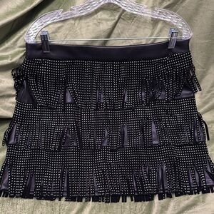 Black Fringe Skirt
